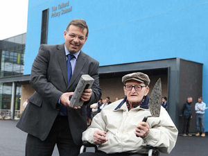 Supporting image for story: Full circle for Harry, 98, as last brick is laid at new Telford school