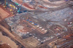 A bird’s eye view of Four Ashes industrial estate when under construction