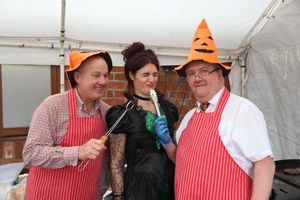 Apley Farm Shop staff help with the barbecue