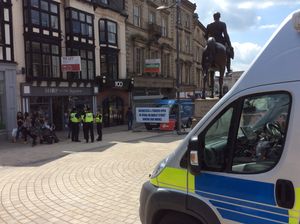 Neighbourhood officers on patrol in Queens Square