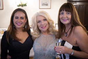 Sue Cressman pictured with Bianca Rodrigues-Perry and Tracey McAtamney from Ladies First. Photo by Visually Virtual Photography.