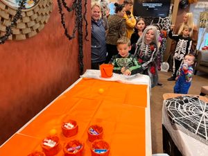 Spooky fun when the children popped round for a Halloween party and games