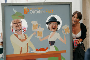 Having a laugh and a drink at Shropshire Oktoberfest. Picture: Bright G