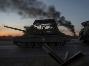 Supporting image for story: Ukrainian drone attack causes fire at Russian military facility