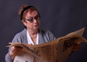 Caroline Mann as Irene Ruddock  in 'A Lady of Letters'.