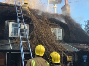 Supporting image for story: Thatched cottage saved from fire by firefighters