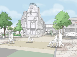 Supporting image for story: 20mph limit and new cycle routes among plans outside Shrewsbury Railway Station