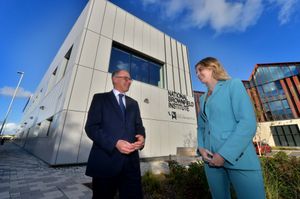 Levelling Up Minister Dehenna Davison MP with: Ray Flynn at the National Brownfield Institute