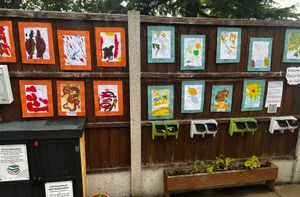 Vincent van Gogh's Sunflowers painted by the nursery children