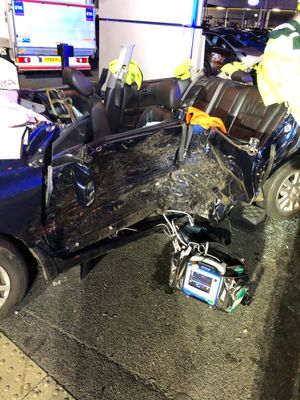 The scene of the crash in Birmingham Road. Photo: Fallings Park Fire Station