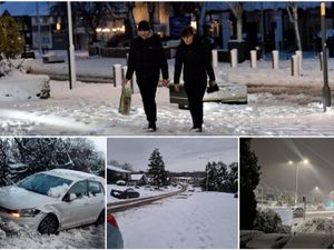 Supporting image for story: 33 pictures capture chaos of Storm Goretti that coated West Midlands in a thick blanket of snow - damaging trees and trapping vehicles
