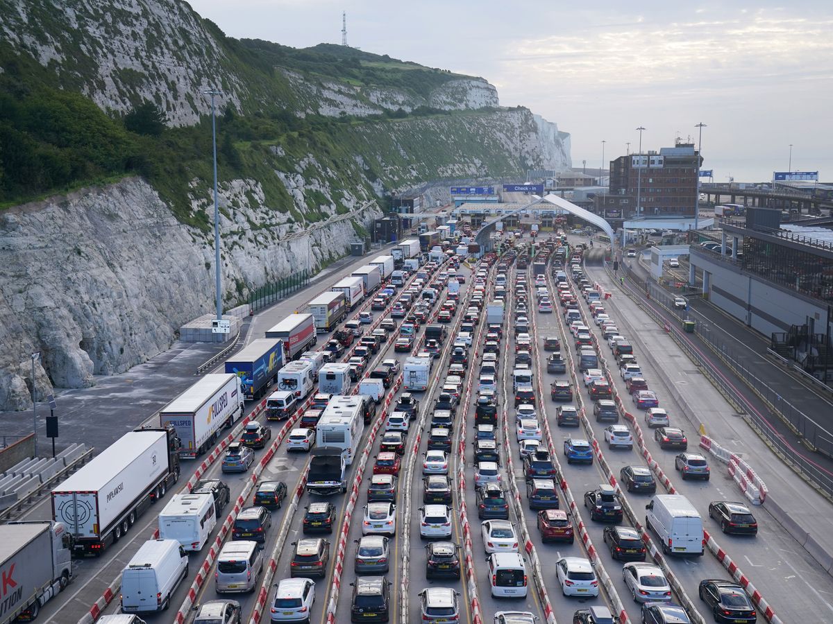 Large queues of holidaymakers and lorries at Port of Dover