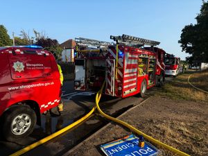 Photographs show the charred aftermath of the large field fire off the A49 in Prees, opposite the Holly Farm Garden Centre. Photo: Market Drayton Fire Station