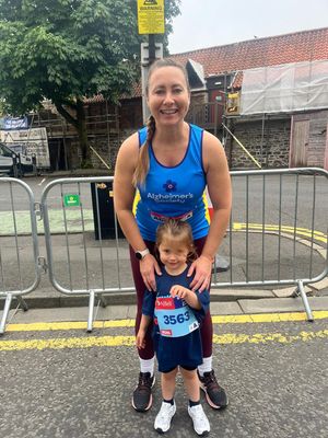 Alex and her daughter raising money for Alzheimer Charity