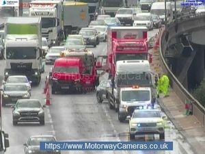 Supporting image for story: Lanes closed on the M6 after collision as queues stretch for miles