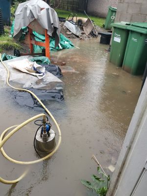 High water level in the back garden