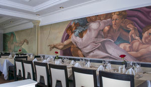 Geoff has also painted the wall in the Weston-super-Mare branch of the restaurant too