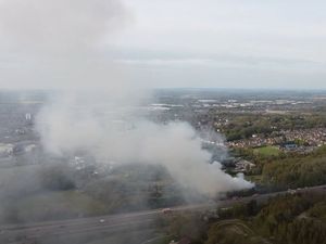 Supporting image for story: WATCH: Smoke from Telford recycling plant blaze pours over M54