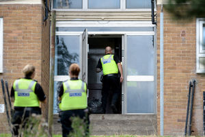 Police at the scene in Brierley Hill
