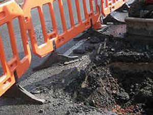 Supporting image for story: Roads sinking because of rain