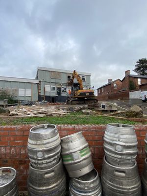The two large buildings at the rear of the property were dismantled