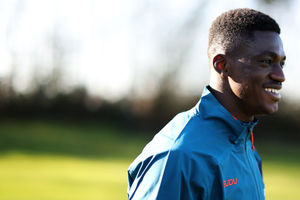 Nasser Djiga of Wolverhampton Wanderers during his first day with the club at The Sir Jack Hayward Training Ground on February 06, 2025 in Wolverhampton, England. (Photo by Jack Thomas - WWFC/Wolves via Getty Images)