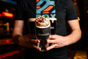 The Guinness Kebab is Guinness marinated beef kofta in sticky Guinness chipotle sauce, finished with mint yoghurt