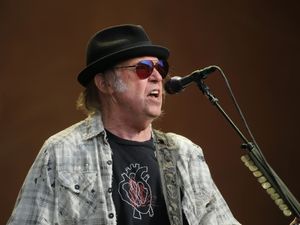 Neil Young plays at the British Summer Time festival