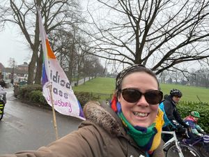 The 'Kidical' ride took place from Shrewsbury's Square. Picture: Kidical Mass Shrewsbury. 