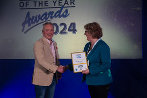 Becky White from Wrekin Conveniences receiving an award.