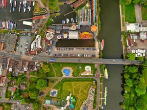 A drone shot taken over Stourport-on-Severn Credit: Paul Turner @tattoedbilly