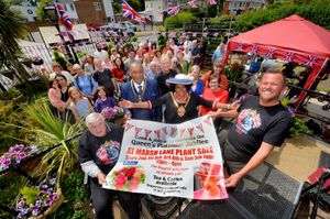 Marsh Lane there was a Jubilee Plant sale at one of the houses, visited by the Mayor, and raising money for Stroke Patients in Wolverhampton. At the front is: Alex Hall, Mayors Consort: Karl Samuels, Sonia Hall, Mayor: Sandra Samuels , Jan Morris from the West Park Stroke Group and Anthony Samuels. Also just behind is family friend: Sarah Adams and Neighbour: Gina Huskisson..