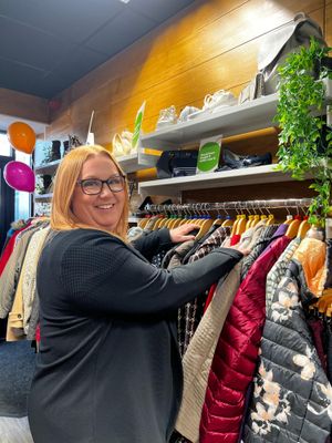 Shop Manager, Michelle,  at the new Brownhills store