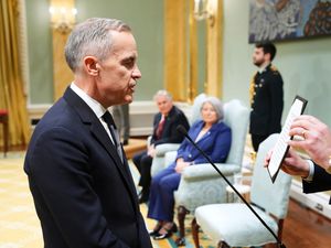 Mark Carney being sworn in as prime minister