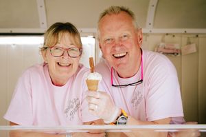 Sally Eastwood and Mark Fleming from Polly's Parlour Ice Cream