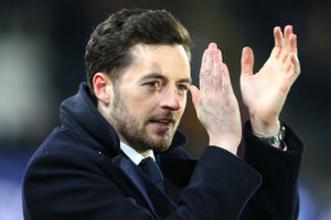 Ryan Mason applauds Hull fans at the MKM Stadium shortly after confirmation of his retirement. (Photo by Ashley Allen/Getty Images)