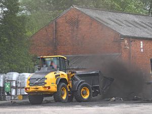 Supporting image for story: Wolverhampton fire: Bags of coal to blame for blaze at Wolverhampton merchants' yard - 30 firefighters tackle incident