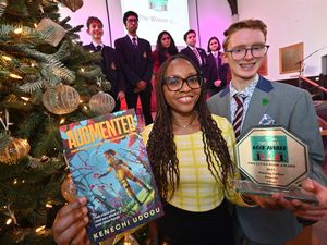 Supporting image for story: Eco-awareness Sci-fi book captures hearts of students at Wolverhampton school as author wins special award