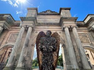 The Knife Angel is now in Nottingham on its anti-violence tour of the UK.