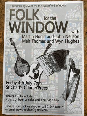 Folk music and songs coming to Prees, near Whitchurch