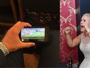 Supporting image for story: The many brilliant ways wedding guests managed to watch England’s big match