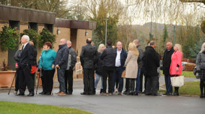 People attending the funeral at Bushbury Crematorium