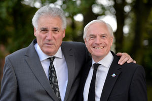 Wolves legends Mel Eves (right) and Phil Parkes