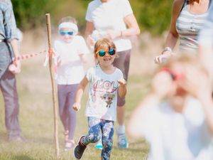 Supporting image for story: GALLERY: Runners covered in paint at Shropshire Hills Discovery Centre