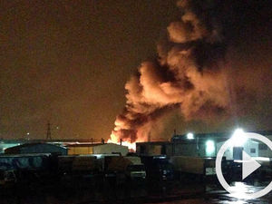 Supporting image for story: Explosions as huge fire rips through battery firm yard