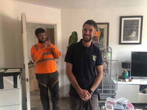 Ryan Jones, left, and Matt Wilcoxon with Lola