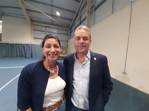 Reform UK winner Alan Adams with his partner Felicity Wingrove (who was not a candidate) at Thursday's count. Picture: LDRS