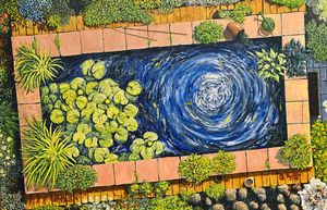 One of Phil Sedgley's paintings which are on display