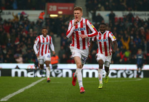 Sam Clucas celebrates scoring for Stoke City. Picture: PA