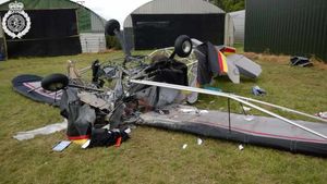 The wreckage of the plane. Photo: @OFFICIALWMAS